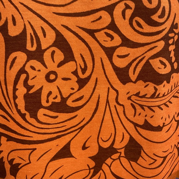 Electric Blue & Tooled Leather Print Splatter Paint Tee - Picture 3 of 13